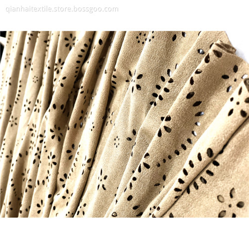 Poly Spandex Suede Faux Perforated
